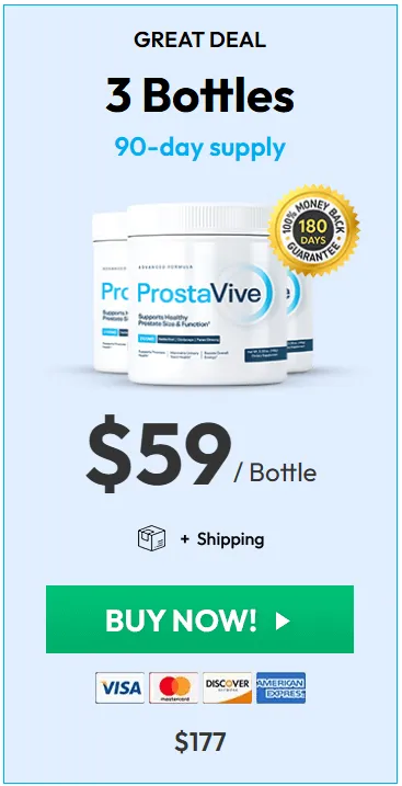 prostavive – 3 bottles offer $49 per bottle prostate health supplement